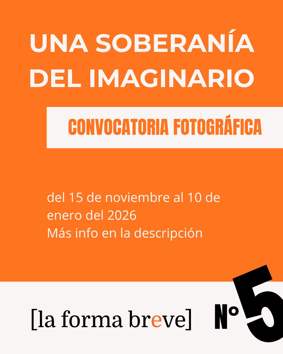 Queremos celebrar el N° 5 de La forma breve con una convocatoria que recree un imaginario visual común.